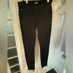 Hudson Krista super skinny black stretch jeans raw hem women’s size 26